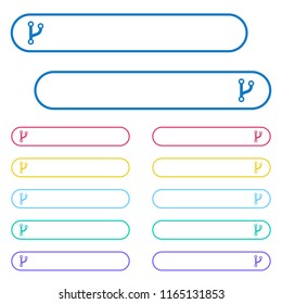 Code fork icons in rounded color menu buttons. Left and right side icon variations.