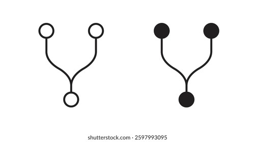 Code Fork line icon vector set.