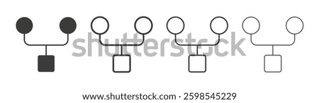 Code Fork line icon vector illustration set.