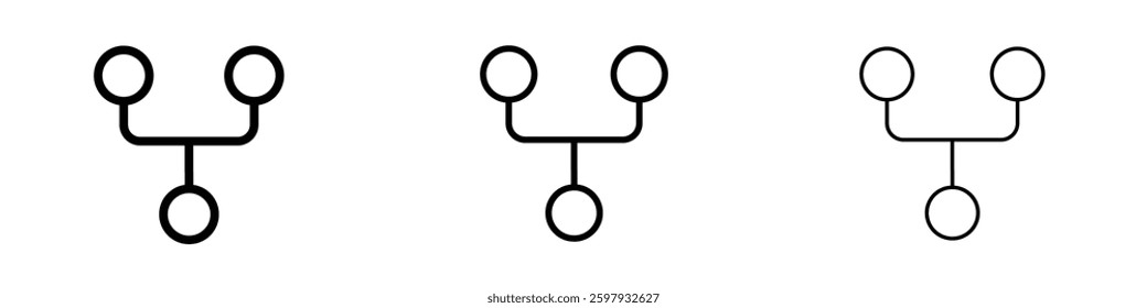 Code Fork thin line vector icon set.