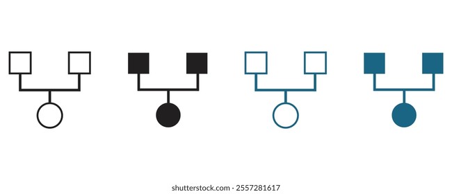 Code fork vector flat icon set.