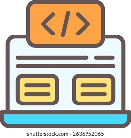 Code Framework Filled Style Icon Design