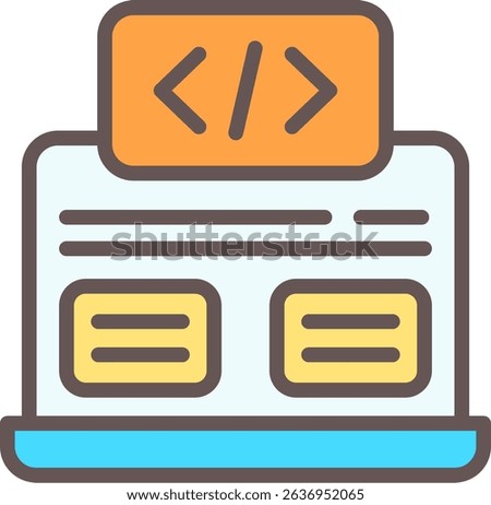 Code Framework Filled Style Icon Design