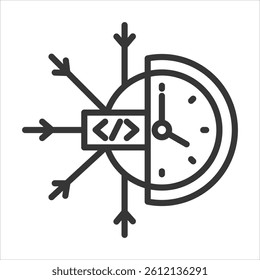 Code Freeze Periode Icon Vector Illustration Outline