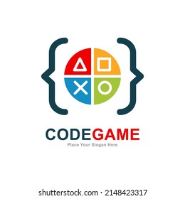 Code game vector logo design. Suitable for technology