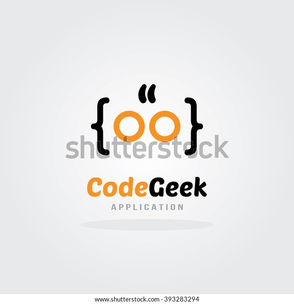 Code Geek Logo Design Template Software Technology Signs