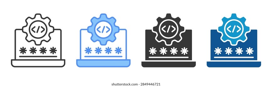 Code Generation Icon Set Multiple Style Collection