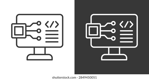 Code Generator Icon Set Vector Collection Isolated In Black And White