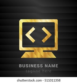 Code Gold and Black silk fashion premium icon / Logo