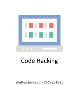 Code Hacking vector Flat icon style illustration. EPS 10 File