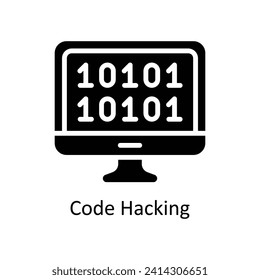 Code Hacking Vector  Solid icon Style illustration. EPS 10 File
