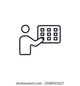 code home security icon. vector.Editable stroke.linear style sign for use web design,logo.Symbol illustration.