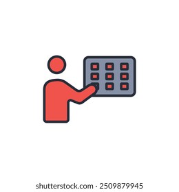 code home security icon. vector.Editable stroke.linear style sign for use web design,logo.Symbol illustration.