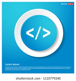 code icon Abstract Blue Web Sticker Button - Free vector icon