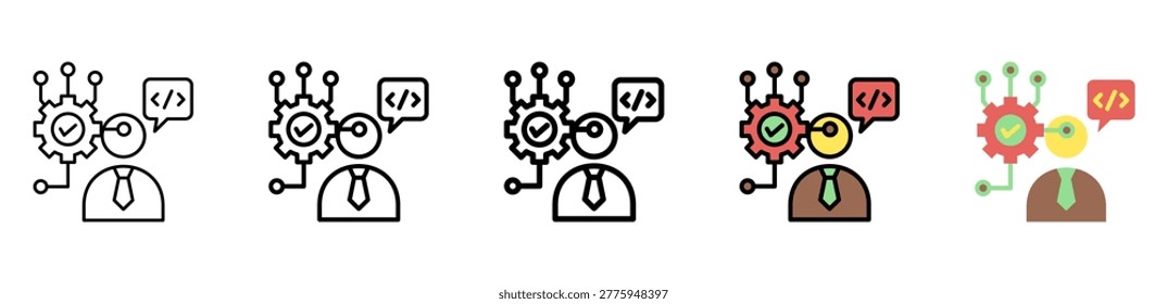 Code Icon Collection With Different Styles And Colors