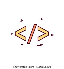 Code icon design vector