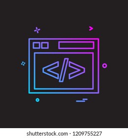 Code icon design vector