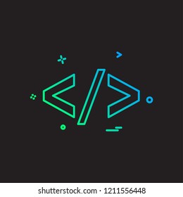Code icon design vector