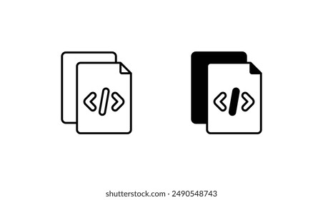 Code icon design with white background stock illustration