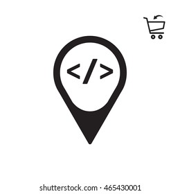 Code Icon. Flat design.