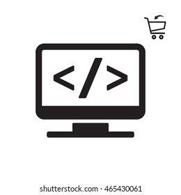 Code Icon. Flat design.