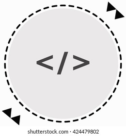 Code icon Flat Design. Isolated Illustration.