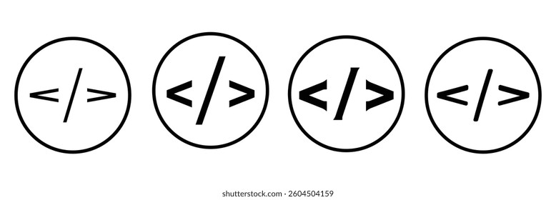 Code icon. Code html signs. Program coding icons. Coding sign. Stock vector illustration.