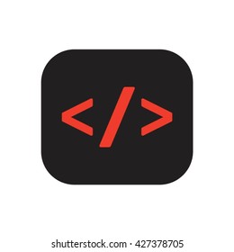 Code  icon,  isolated. Flat  design.