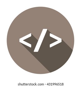 Code  icon,  isolated. Flat  design.