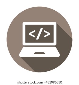Code  icon,  isolated. Flat  design.