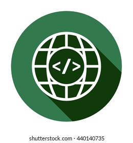 Code   icon,  isolated. Flat  design.