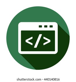 Code   icon,  isolated. Flat  design.