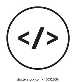 Code    icon,  isolated. Flat  design.