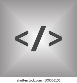 Code   icon,  isolated. Flat  design.