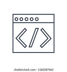 Code icon. Isolated programming and code icon line style. Premium quality vector symbol drawing concept for your logo web mobile app UI design.