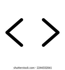 Code icon line isolated on white background. Black flat thin icon on modern outline style. Linear symbol and editable stroke. Simple and pixel perfect stroke vector illustration.