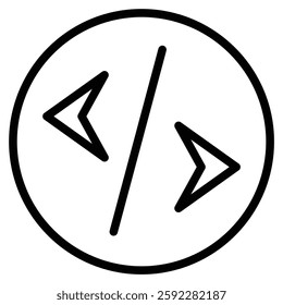 Code icon line vector illustration