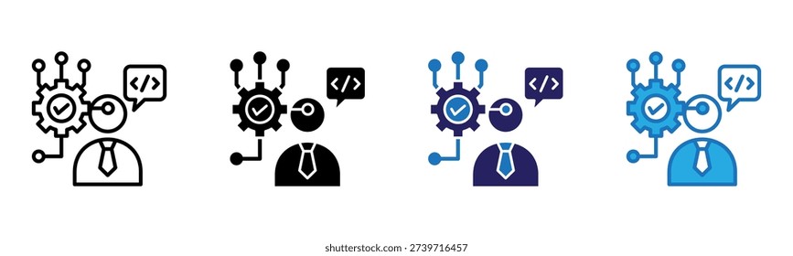 Code Icon Multi Style Vector Illustration