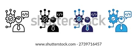 Code Icon Multi Style Vector Illustration