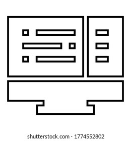 Code icon, outline vector sign, linear style pictogram isolated on white. Symbol, logo illustration. Editable stroke. Eps10 vector illustration.