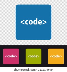Code Icon - Programming Language Sign - Colorful Vector Illustration - Isolated On Transparent Background