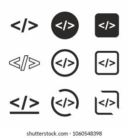 Code icon set  vector. Progrmming symbol