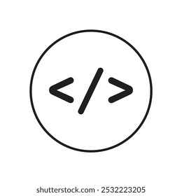 Code icon. simple thin line icon.