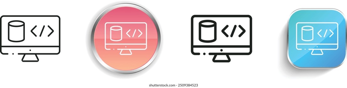 code icon. Thin Linear, Regular and Button Style Design Isolated On White Background