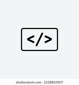 Code icon in tree different line stroke sizes.