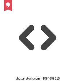 Code Icon in trendy flat style isolated on grey background. Code symbol for web site design, logo, app, UI. Vector, EPS10.