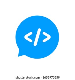 Code Icon in trendy flat style isolated on white background. Code symbol for your web site design.