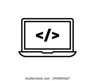 Code Icon in trendy flat style isolated on grey background. Code symbol for your web site design, logo, app, UI. Vector illustration, EPS10