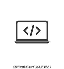Code Icon in trendy flat style isolated on white background.