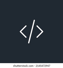 Code Icon in trendy flat style isolated on grey background. Code symbol for your web site design.